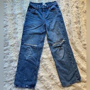 BDG Urban Outfitters Dark Wash Low Rise Baggy Distressed Jeans